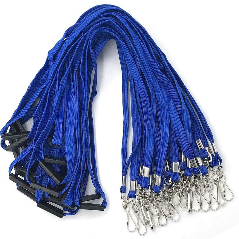 Bird Fiy Lanyards Safety Blue Lanyards Neck Flat Premium Breakaway Badge Lanyard with J-Hook for ID Nametag Badge Holder (Blue, 25 PCS) - Image 1